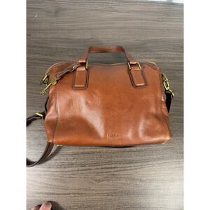 Fossil Sydney Satchel Medium Women's Leather Handbag - Cognac Brown